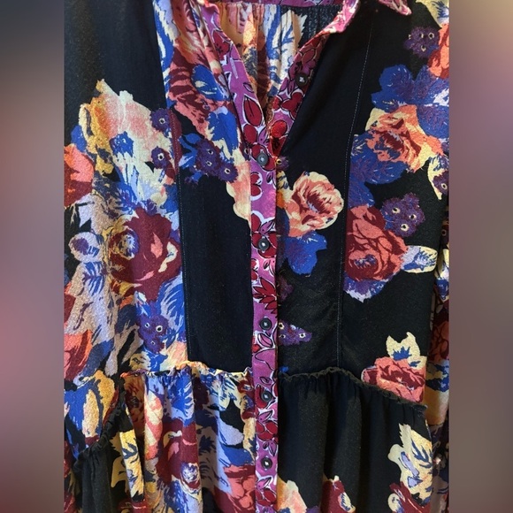 Free People “Brunch A Bunch” Floral Tunic Top 🌸 medium - Picture 7 of 9